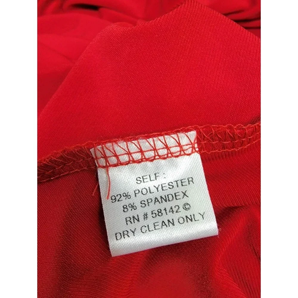 London Times Woman Size 10 Red Long Sleeve Shift Flare Pleated Dress - Picture 3 of 8